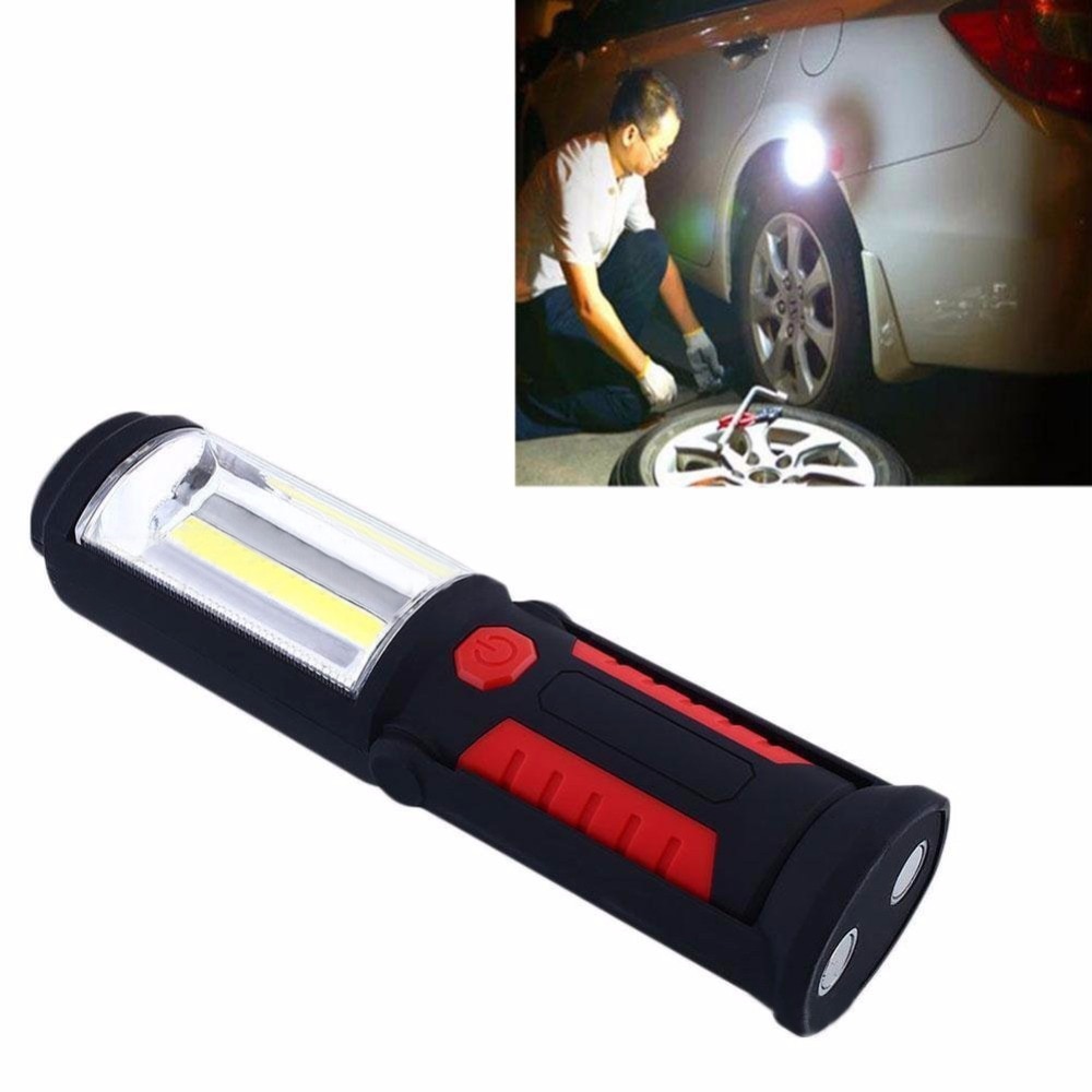 Powerful Portable 3000 Lumens COB LED Flashlight Magnetic Rechargeable Work Light 360 Degree Stand Hanging Torch Lamp For Work