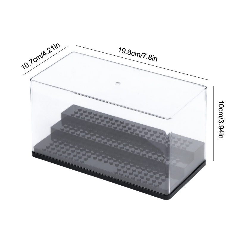 Vitrine 2/1 Stück Acryl-Minifiguren Stapelbare Staubdichte Baustein-Aufbewahrungsbox