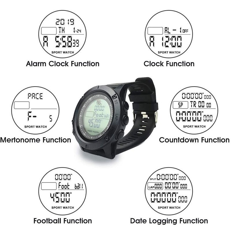 Football Game Timer Digital Referee Soccer Watch for Team Sports Stopwatch Water Resistant Coaches 100 Lap Split Memory Watch
