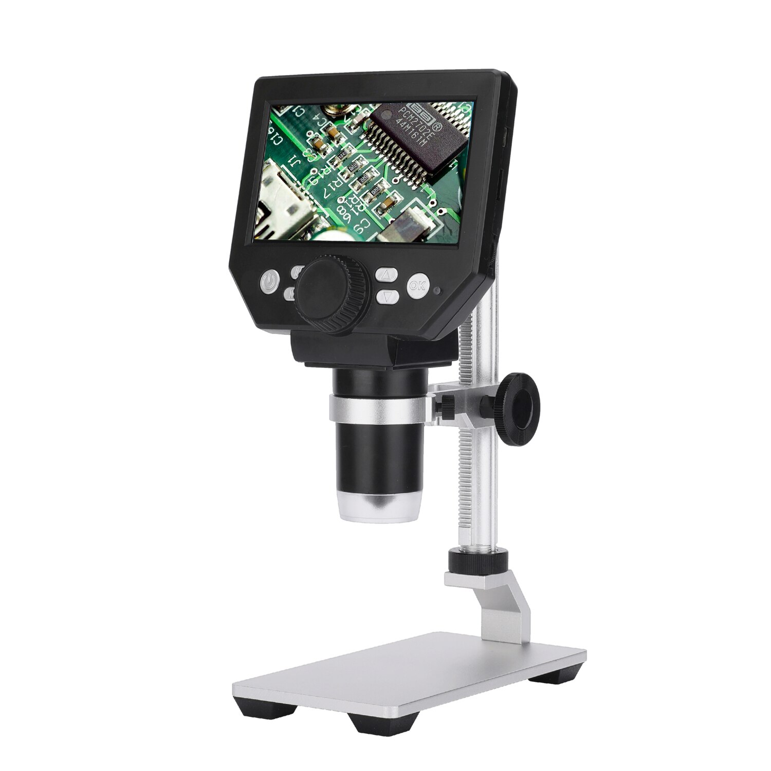 Microscopio Electrónico Digital con soporte para cámara de soldadura, lupa Digital con batería, 4,3x1080 pulgadas, P, 8 LED, usb: G1000 metal Bracket