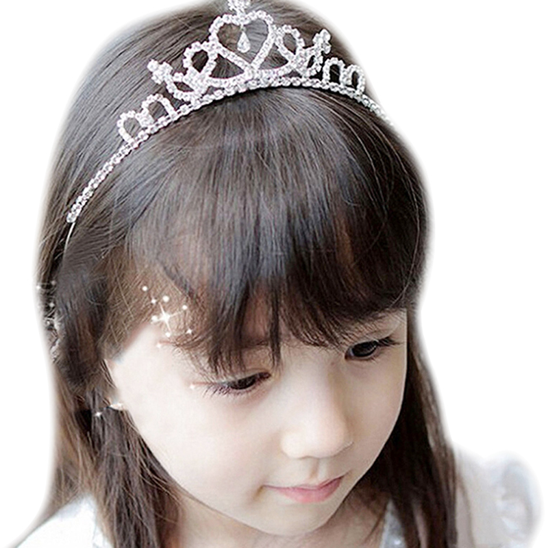 Cute Children Tiara Crown Wedding Jewelry Flower Girl Princess Crystal Rhinestone Tiara Headband Birthday Prom Party