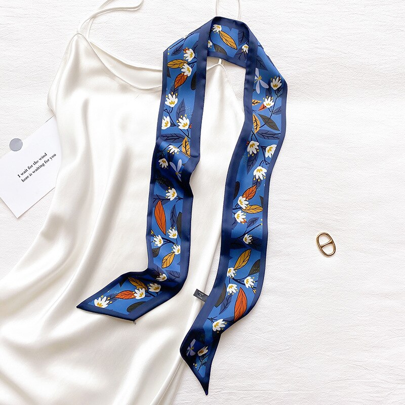 Stil fransk stil romantisk blomster smal strimmel bånd arm taske silketørklæde hårbånd lille halstørklæde tørklæde: 3