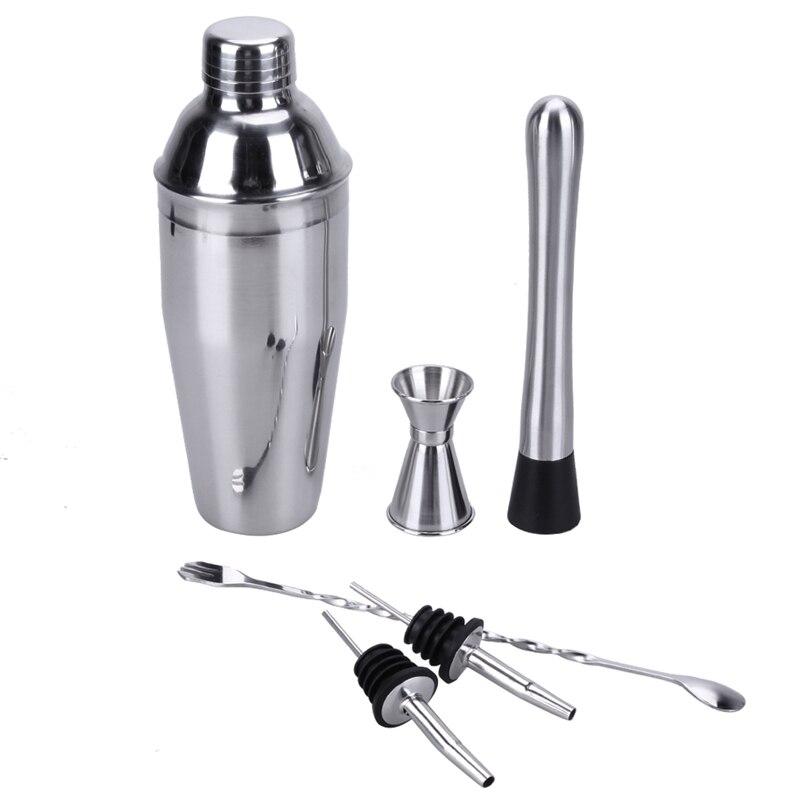 6 st 750ml rostfritt stål cocktail shaker bar set vin martini drink mixer bar/fest verktyg bartender: Default Title