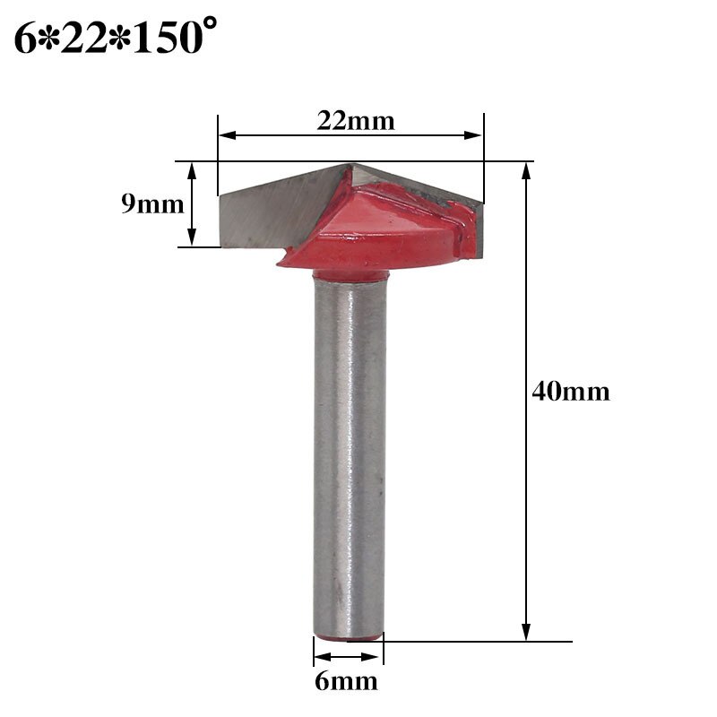 1pc 6mm v urajyrsinterät cnc kaiverrus jyrsin 60-150 asteen puuntyöstö veitsi volframikarbidi leikkaustyökalut: 6 x 22 x 150r