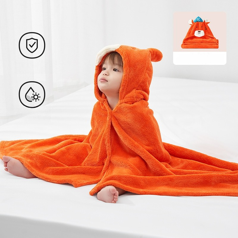 Serviette de bain pour bébé, cape à capuche pour garçons et filles, peignoir éléphant pour enfants, douche portable, serviettes de natation à Absorption douce: Rouge