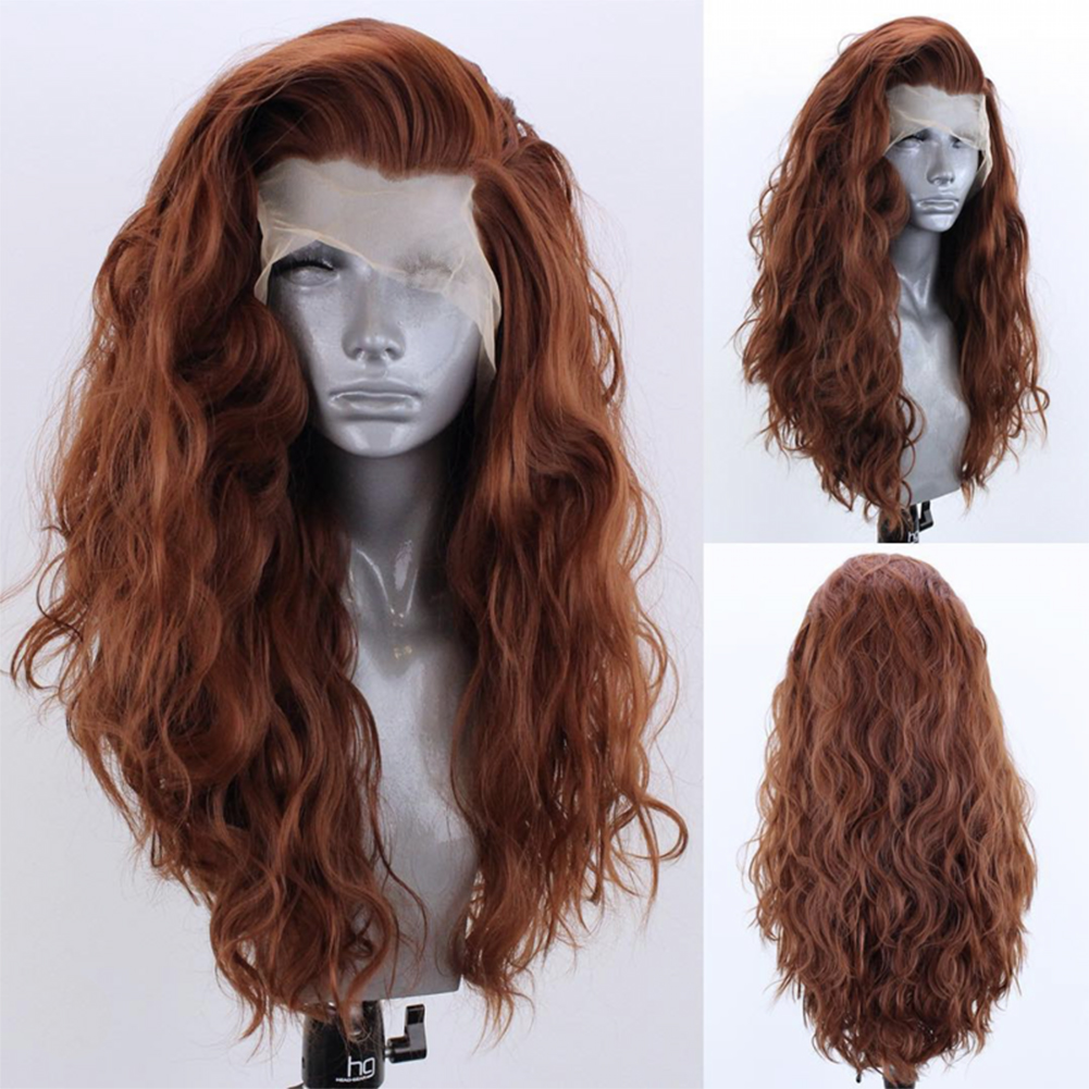 AIMEYA-pelucas frontales de encaje sintético 13x4 para mujer, peluca de encaje Rubio blanco, fibra resistente al calor, línea de cabello Natural, pelucas para de Cosplay: K4 / 26 pulgadas