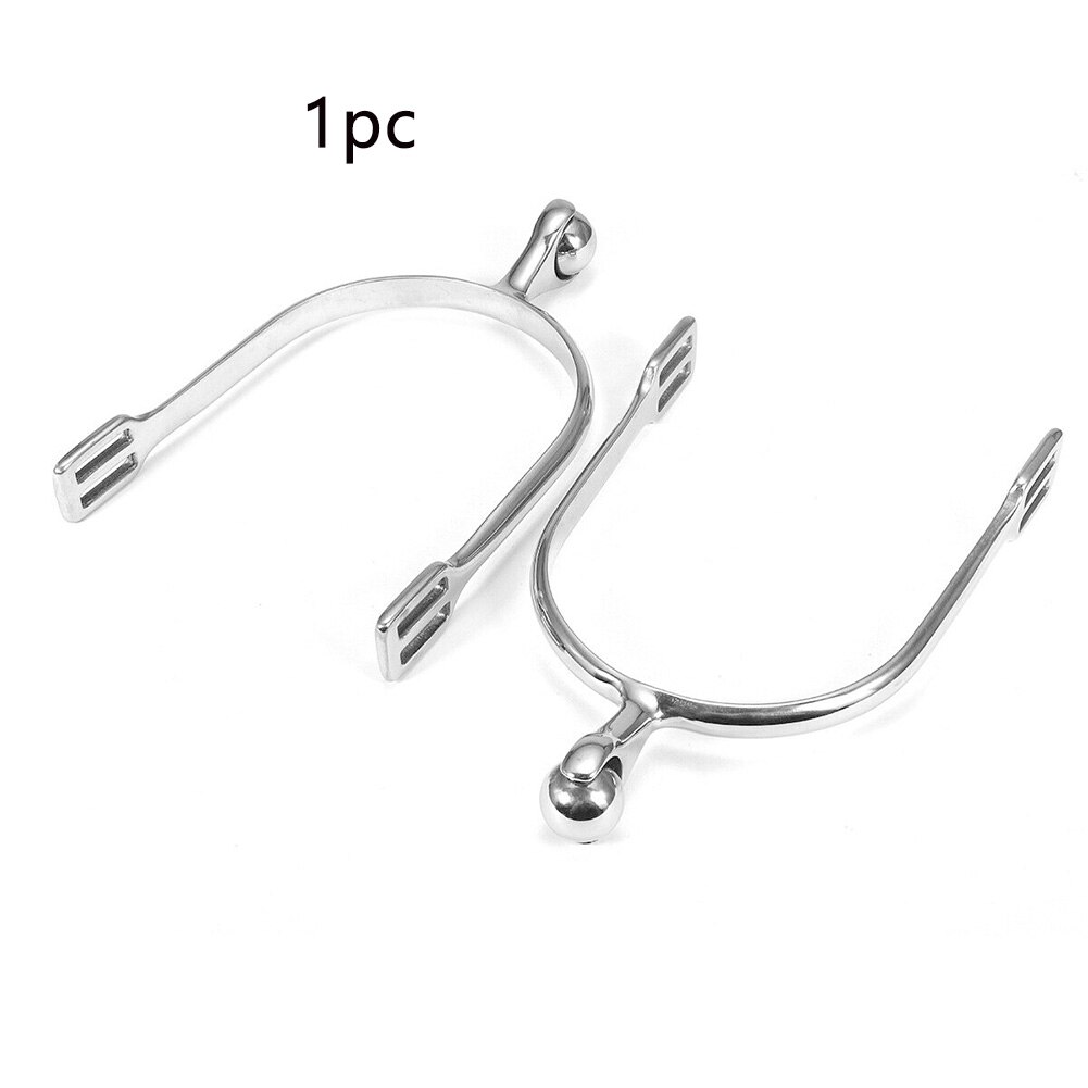 A Pair Riding Horse Spurs Smooth With Roller Ball Lightweight Accessories Stainless Steel Sports Outdoor Equestrian Boots Silver