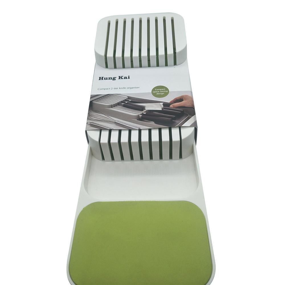 Organizador de cajones de cubiertos de doble capa bandeja organizadora de cajones de cocina para el almacenamiento de cubiertos y bandejas de cubiertos organizadores