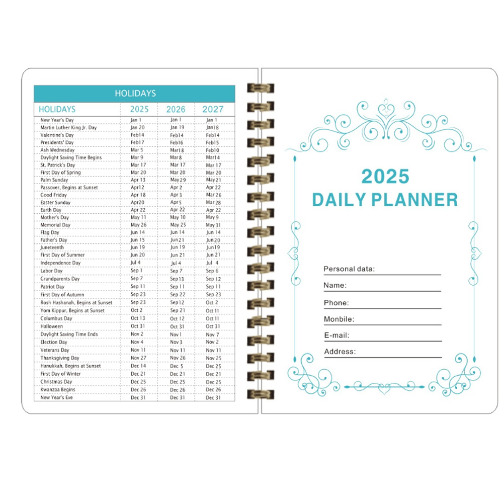 Maandplanner/kalender 2025-2027 Maandplanner, januari 2025-2027, 3 jaar maandplanner voor terug naar school