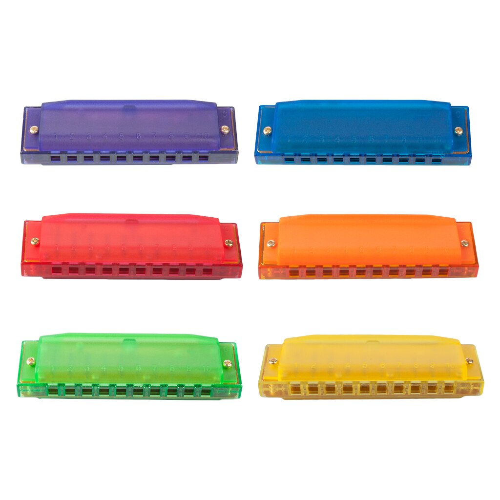 harmonica comb melodica C tune Plastic 10 holes harmonica Five colors available Blue color
