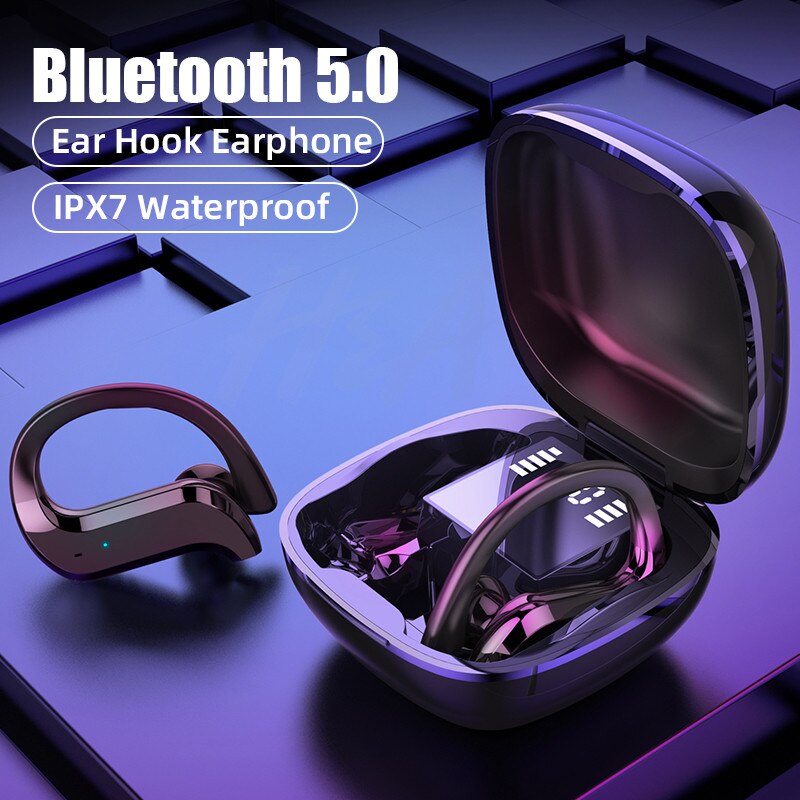 Tws Draadloze Bluetooth Hoofdtelefoon Gaming Headset Sport Waterdichte Stereo Bass Oordopjes Oorhaak Oortelefoon Handsfree Mobiele