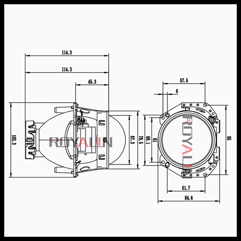 ROYALIN Metall Für Hella 3R G5 Bi Xenon Scheinwerfer Objektiv D2S Lichter Projektor Universal- Auto Lampe D1S D2H D3S D4S leuchtmittel nachrüsten