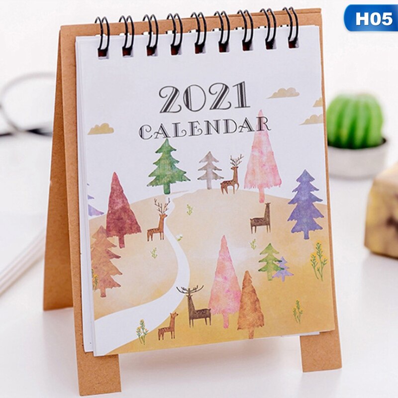 small minimalist mini desktop desk calendar cartoon memorable small calendar calendar: H05