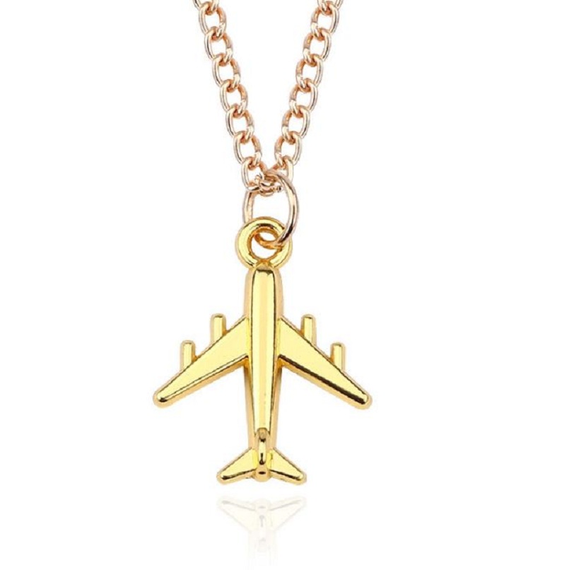Dainty Airplane Pendant Necklace - Simple Travel Jewelry For Women - View #7