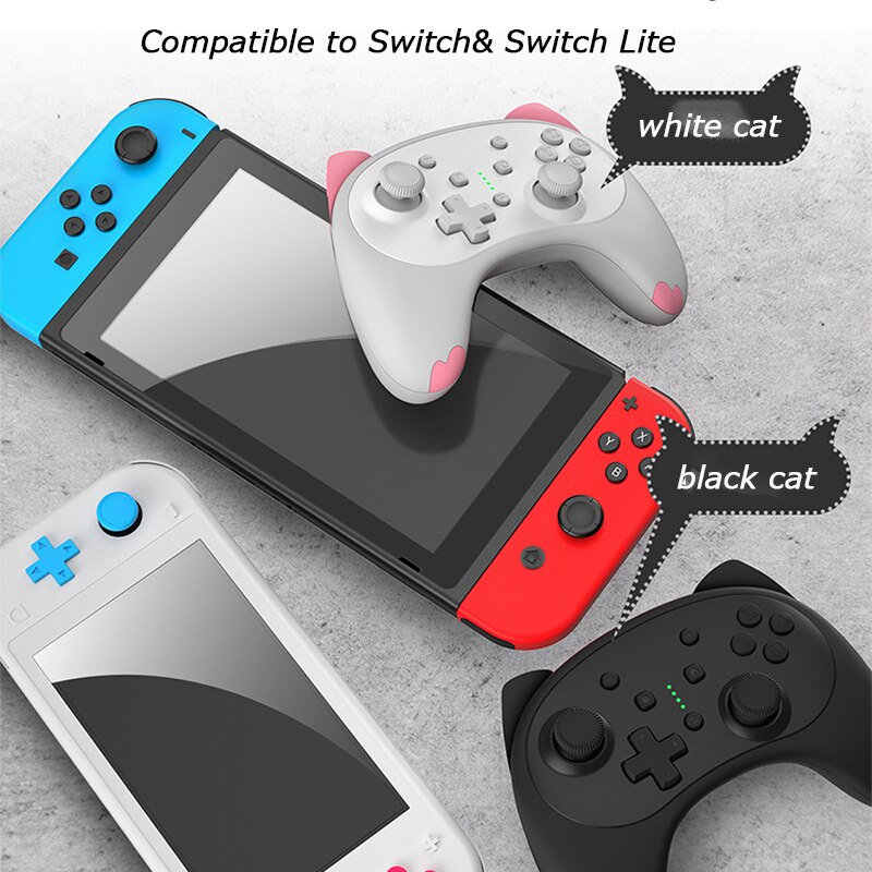 Cartoon Kitten Draadloze Gamepad Voor Nintendo Switch/Schakelaar Lite Motion Schakelaar Pro Controller Gamepad Accessoires