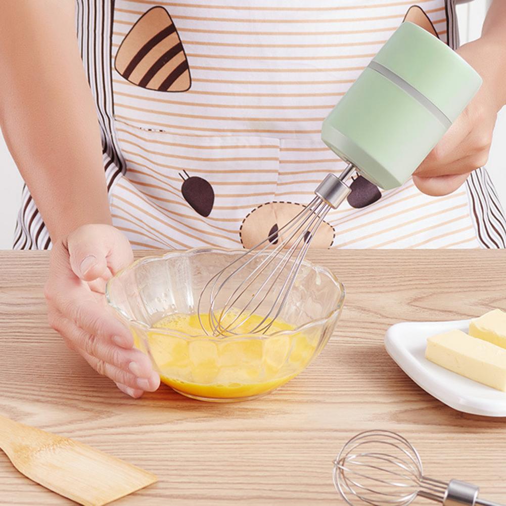 1 Set Egg Whisk Mini Versatile Stick Blender Stainless Steel Handheld Egg Beater 3-Speed Electric Whisk Blender for Baking