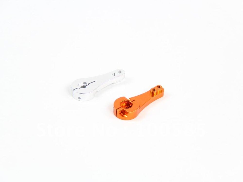 CNC 17T metal gear servo arm (For 22kg/40kg steering servo) for 1/5 scale HPI KM baja 5b - Silver/Orange 95184