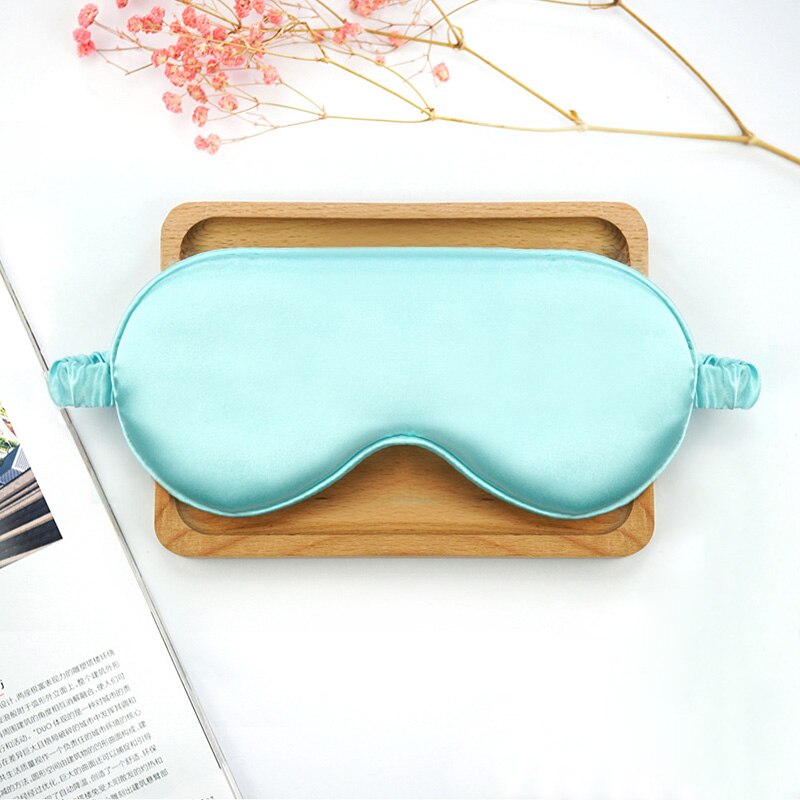 Máscara de sono de seda de amoreira natural para os olhos bandagem dupla face sombreamento dormir máscara de olho capa macia venda viagem resto: light green