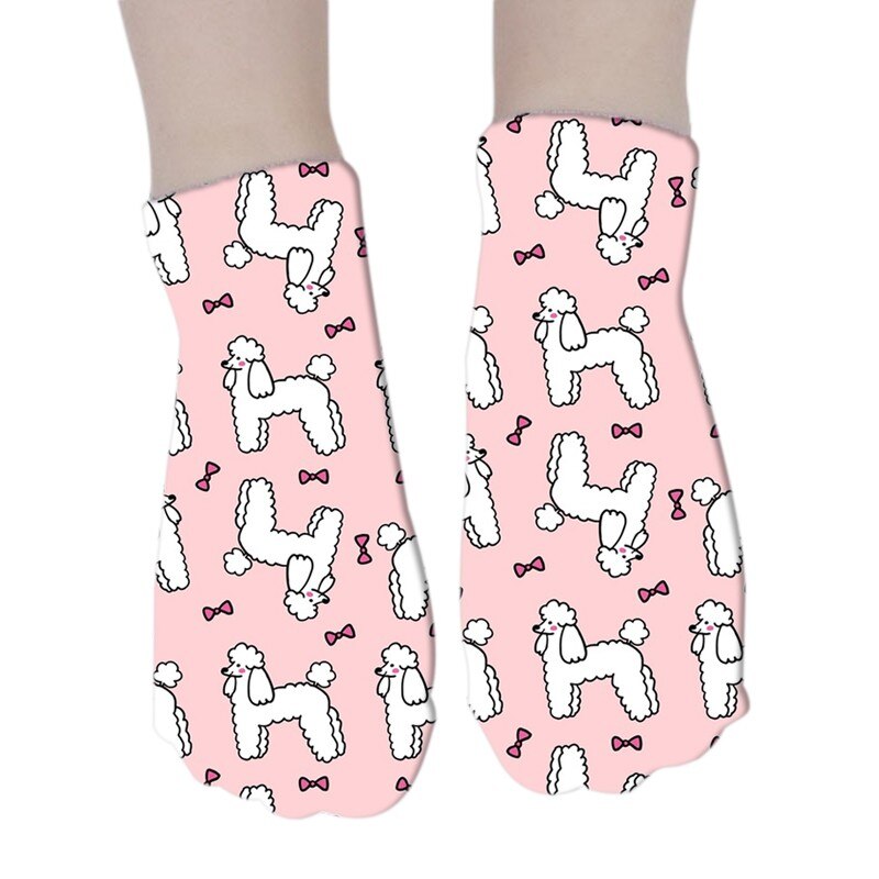 Cute Crew Cartoon Socks Women Animals Alpaca Patterned Socks Happy Korea Harajuku Kawaii Socks For