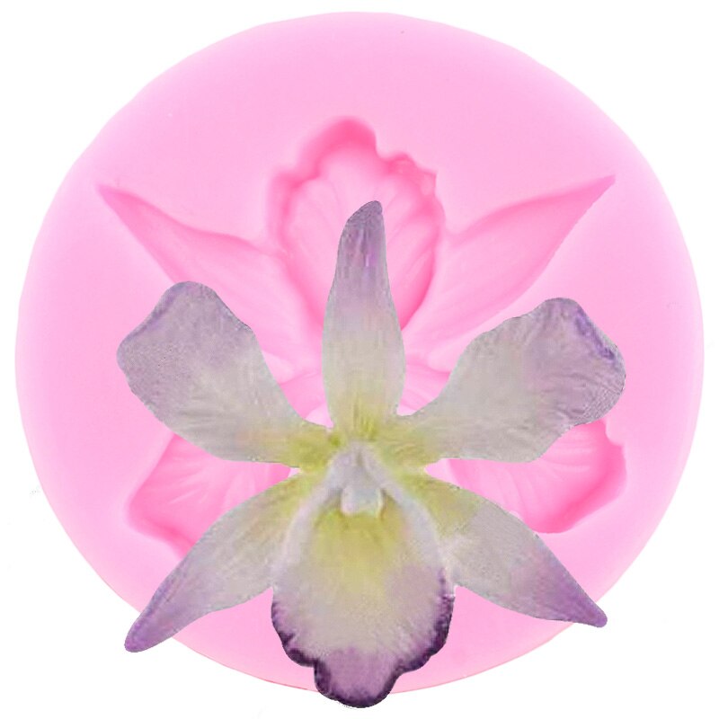 Stampo in silicone per orchidea Fiore nuziale fai da te Cupcake Topper Strumenti per decorare torte fondente Stampi in resina per sapone al cioccolato, argilla e caramelle: Cioccolato