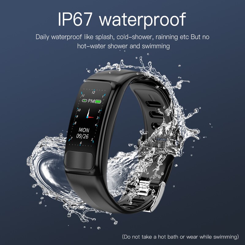 P12 ECG PPG SPO2 Smart Bracelet Heart Rate Blood Pressure Monitor Sport Smart Band IP67 Waterproof Fitness Tracker PK P1 P3 P11