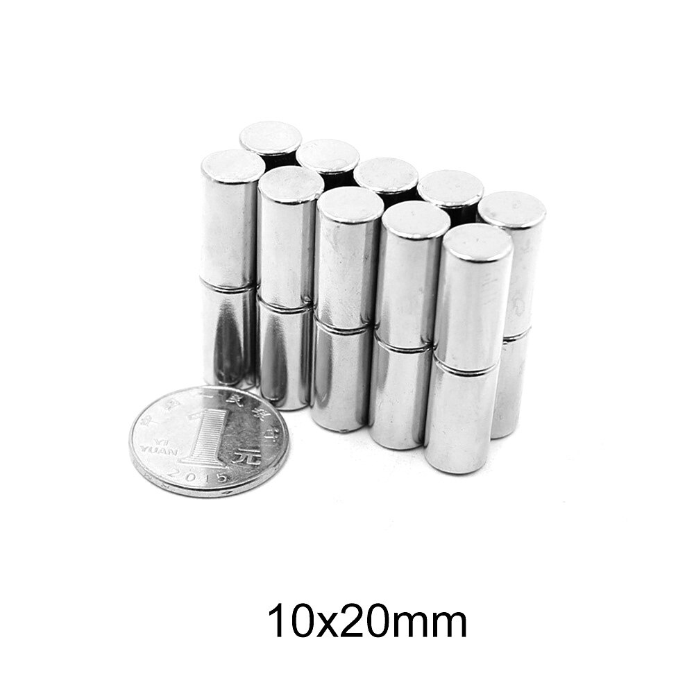 2/5/10/20/30/40 Pcs 10X20 Super Krachtige Sterke Magnetische Magneten dikke Permanente Neodymium Magneten 10X20 Mm Ronde Magneet 10*20