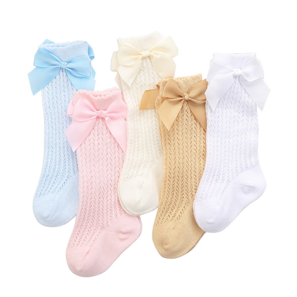 Baby Kids Meisjes Jongens Kniekousen Been Warmer Strik Effen Katoen Stretch Mooie 0-3y