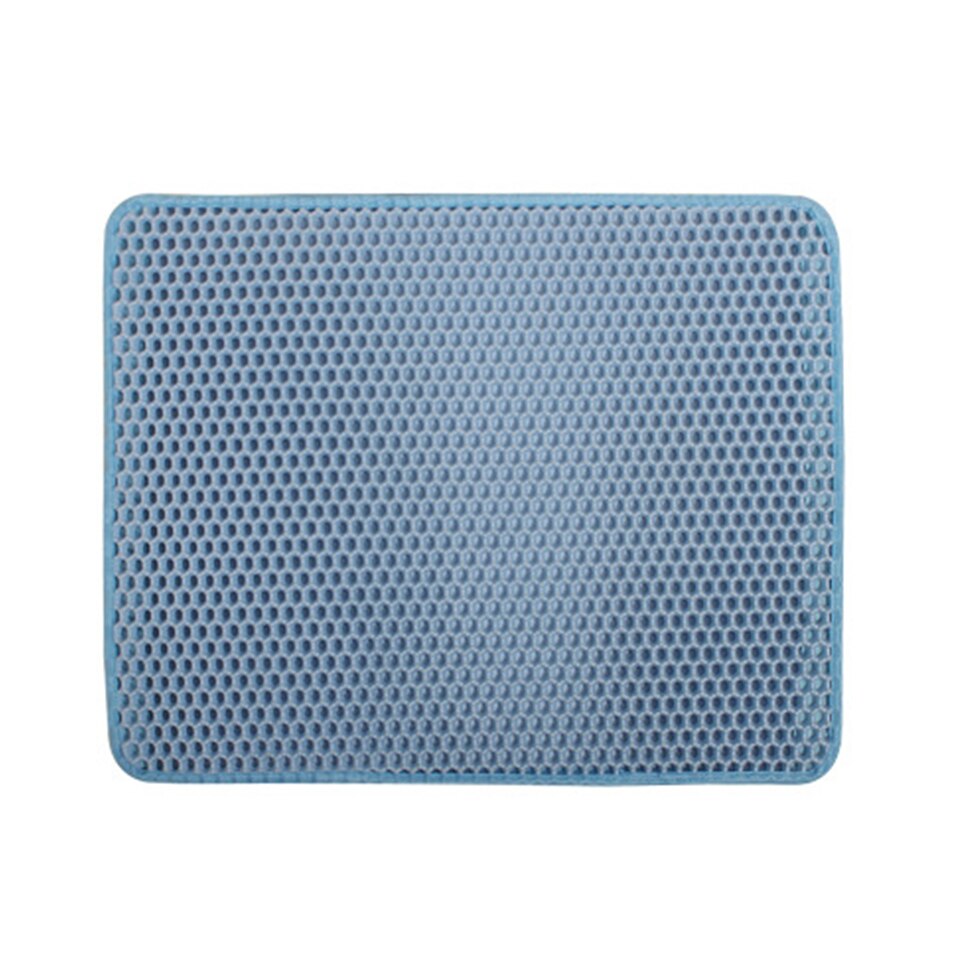 Cat Litter Mat Honeycomb Double Layer Waterproof Urine Proof Trapping Mat Litter Box Mat Easy Clean Scatter Control Litter Mats: Blue / 40x50 cm