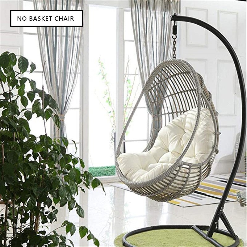 Gungstol sittdyna gunga hängande dämpning trädgård balkong hängande uteplats korg ryggdynor 80 x 120cm cojines (ingen hängmatta): Vit