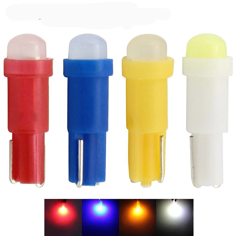 Éclairage LED de tableau de bord pour voiture, 12V 0.5W T5 W2W, B8.5D, 20 couleurs, luminaire pour tableau de bord automatique, blanc/bleu/rouge,