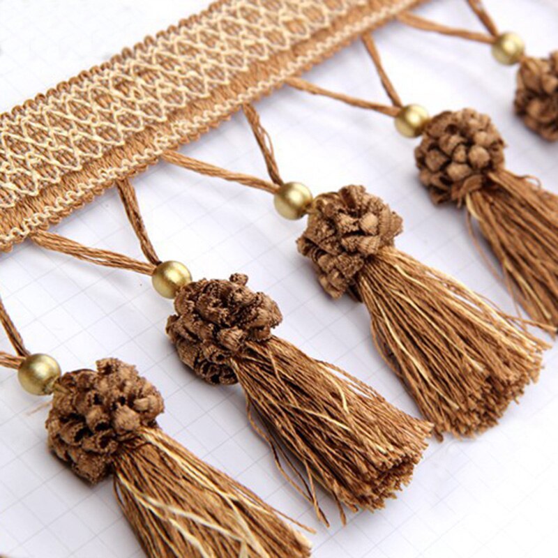 Ribete de cortina de 11 metros, cinta de ribete de flecos, recorte de borlas, ropa, tapicería, manualidades decorativas DIY