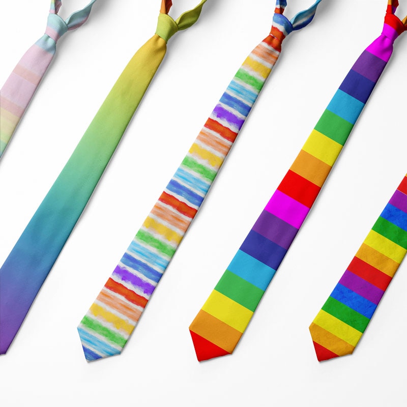 Männer Bunte Krawatte Regenbogen Stripesr Festival 3d Gedruckt Cravate männer Party lässig Hochzeit Hemd Krawatten