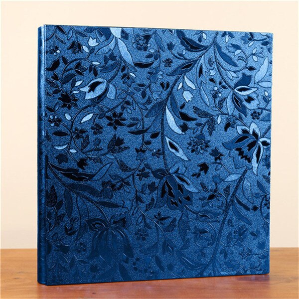 Álbum de fotos de cuero PU, , 600 bolsillos, Vintage, tallado, hecho a mano, DIY, álbum de recortes, Foto, álbum de memoria: E