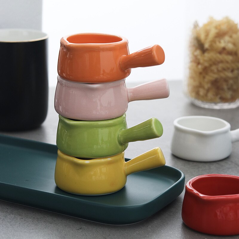 Japanische Keramik Hand bemalt Sauce Milch Krug Kaffee Container Tragbare Milch Topf mit Griff Küche Kochen Suppe Topf Geschirr