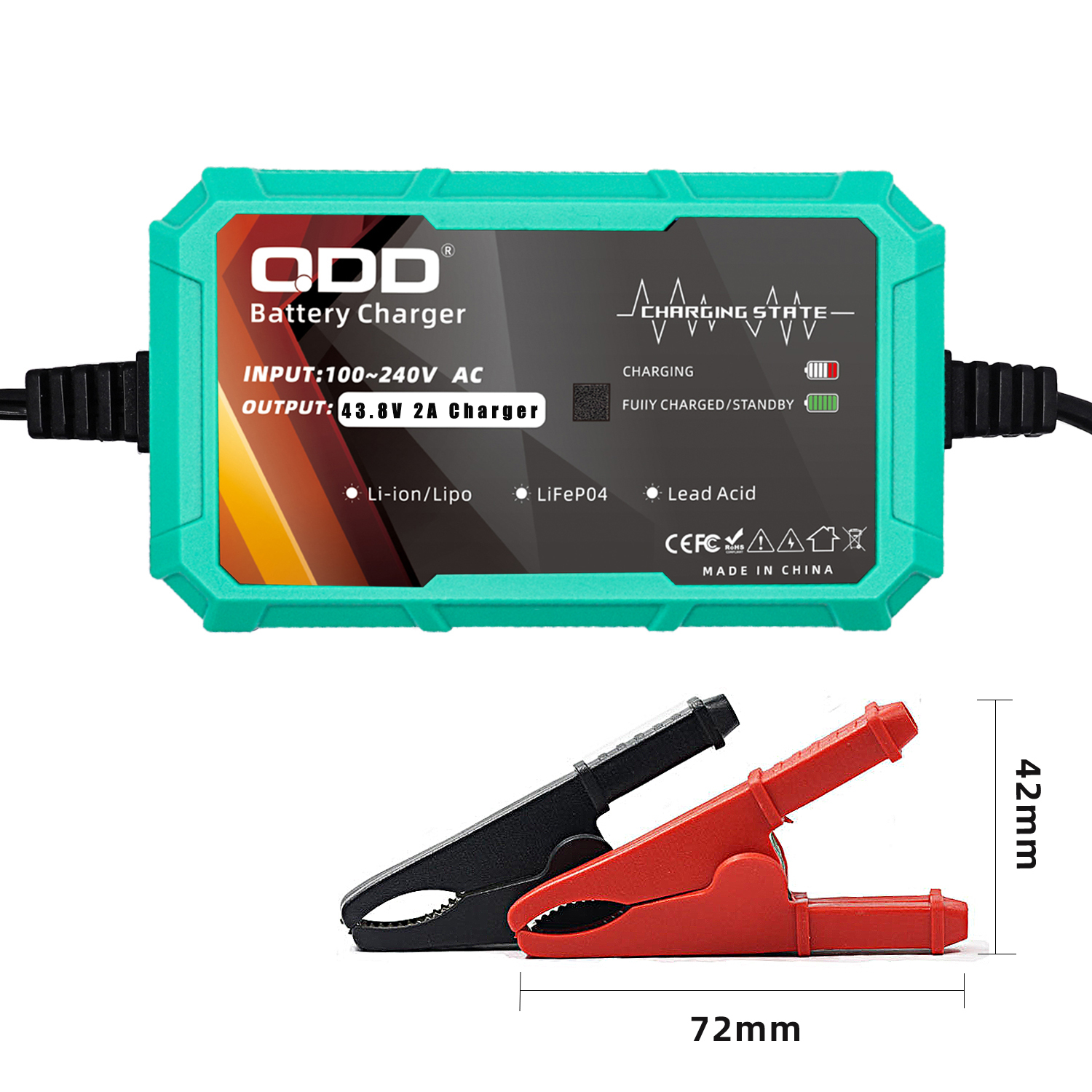 43.8V 2A LiFePO4 Battery Charger for 12S 38.4V Battery Pack LiFePO4 Battery Charger with Multiple Connectors: Other / EU