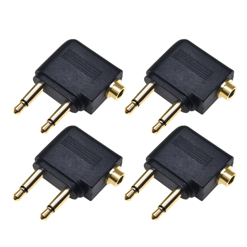 2/4/8 pièces 2x3.5mm prise à 3.5mm Jack compagnie aérienne Mono adaptateur Audio pour avion voyage casque casque écouteur: Gris foncé