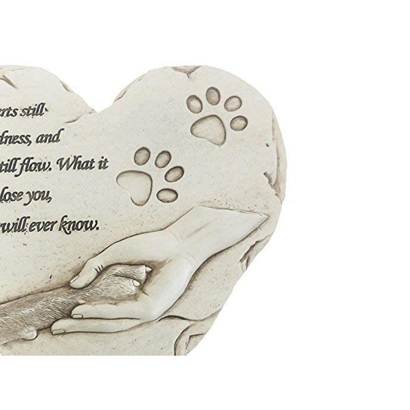 Piedra conmemorativa en forma de corazón para mascotas, marcador de tumba para perro o gato, piedra de jardín para Patio trasero al aire libre, Patio o césped, para la pérdida de perros