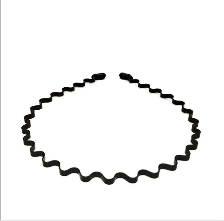 Diadema deportiva para hombre y mujer, bandana negra ondulada, pinza para el pelo, accesorios para el cabello: C