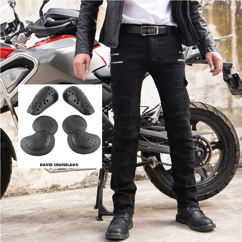 Pantalon de Moto avec fermeture éclair pour équipement de protection, jeans de cycliste, cowboy, tout-terrain: Clair / XXXL
