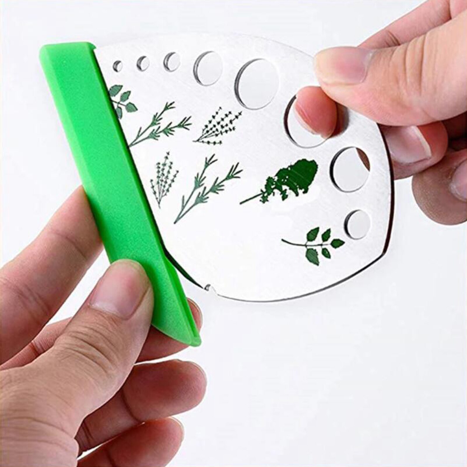 Kruid Stripper Staal 9 Gaten Blad Strippen Tool, Kruid Cutter, Groentesnijder Blad Separator, Multifunctionele Keuken Tool
