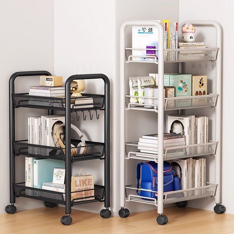 Hjemmevogn oppbevaringsstativ stue jernorganisator hylle flerlags baderomsoppbevaring multifunksjonell tralle med hjul