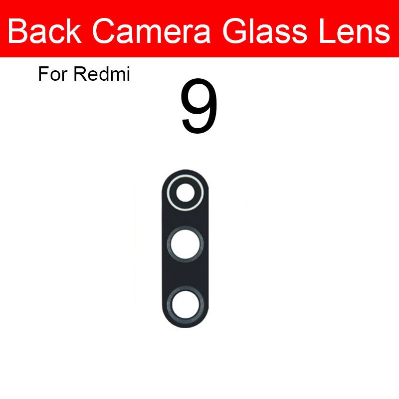Terug Camera Glazen Lens Met Sticker Voor Xiaomi Redmi 1S 2 2A 3S 3X 4X 4A 5 5A 6 6A 7 7A 8 8A 9 Plus Pro Camera Lens Glas: For Redmi 9