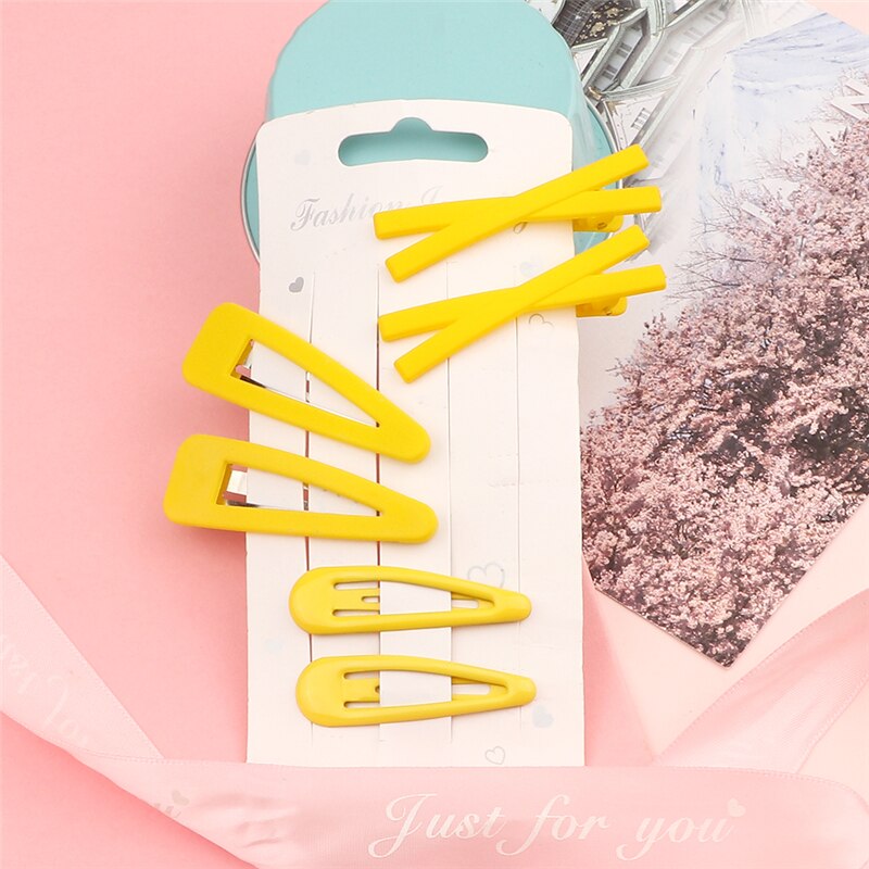 6 uds. De colores sólidos para niña de horquillas, Clips BB simples básicos, pasadores de Clip para el cabello coloridos y bonitos, accesorios para el cabello: Negro