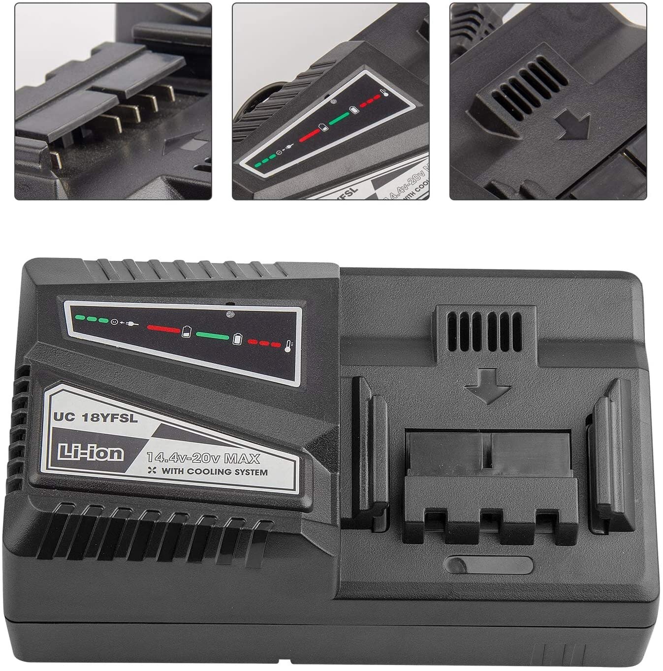 Replacement Rapid Charger for Hitachi BSL1830C BSL1815X BSL1840 BSL1850 fits UC18YFSL UC18YSL3 for 14V-20V Li-Ion Battery