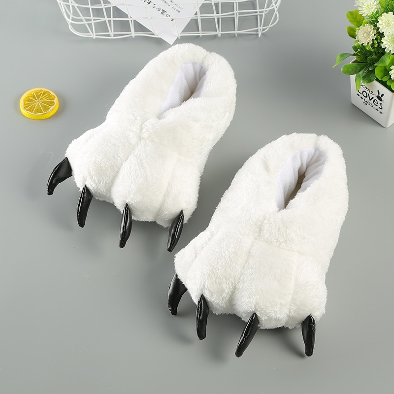 Cotton Slippers Black and White Claw Shoes Winter Indoor Cotton-Padded Shoes Cotton-Padded Shoes Indoor Shoes Direct Claw: white / 35