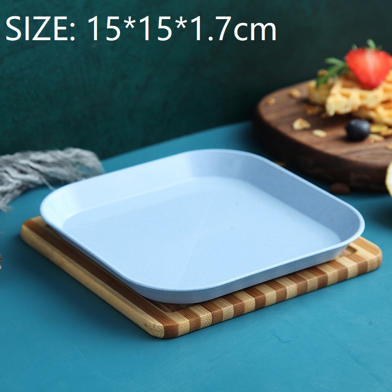 Couverts portables de voyage, boîte de couverts portables de voyage Style japonais couteau à paille de blé fourchette cuillère baguettes pour étudiants service de vaisselle de cuisine 4 pièces/ensemble: B1-1pc plate
