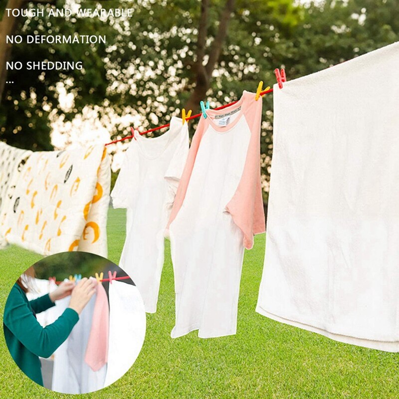 Cuerda de algodón roja de 2 piezas, cordón de atado suave fuerte multiusos de 8Mm para Camping, jardinería, canoa, artesanía, 10M/33 pies