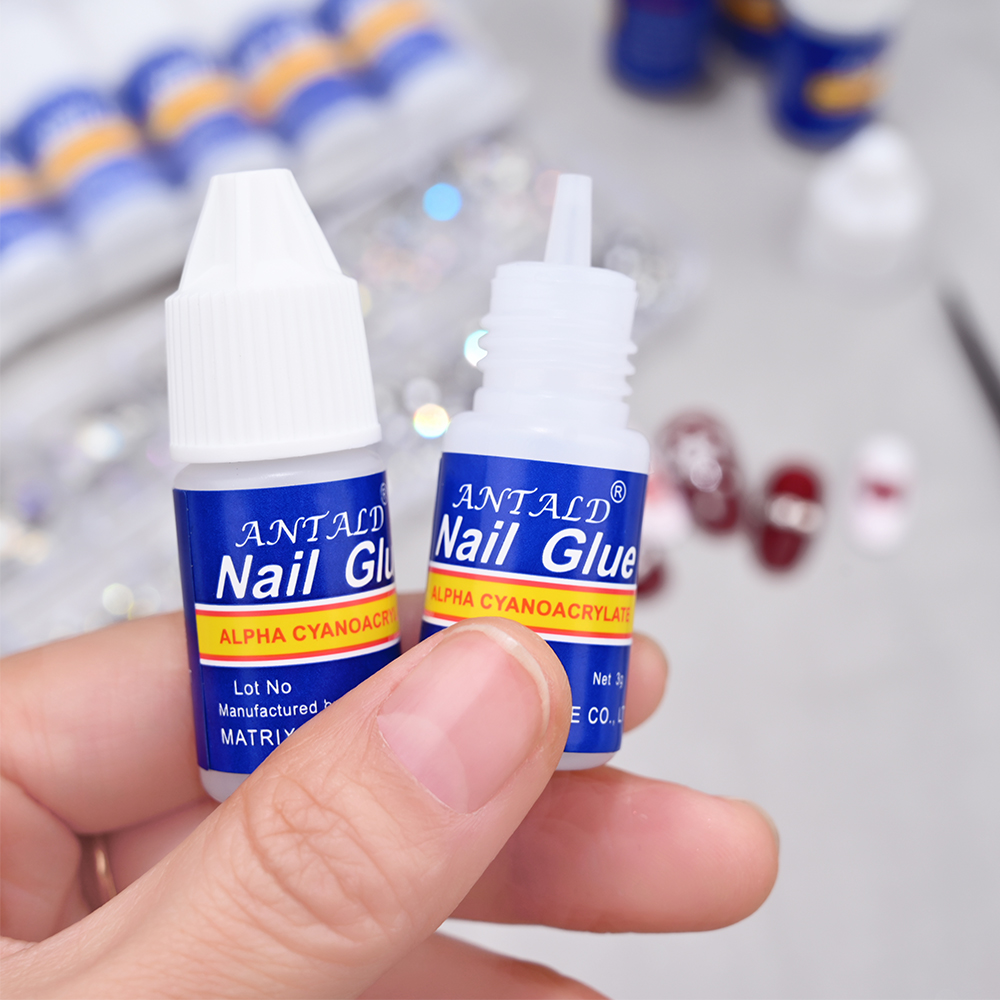 Schnell trocknende Nagelkunst-Kleberspitzen, glitzernde UV-Acryl-Strasssteine, Dekorationen, Nagelkleber, Gel, falsche Spitzen, Maniküre-Kleber, Bond-Kleber #