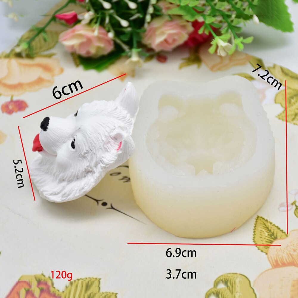 3D DIY Siliconen Mal Samojeed Hond Kerst Decor Gips Klei Cake Mallen Cupcake Fondant Chocolade Mallen Cake Decorating Tool