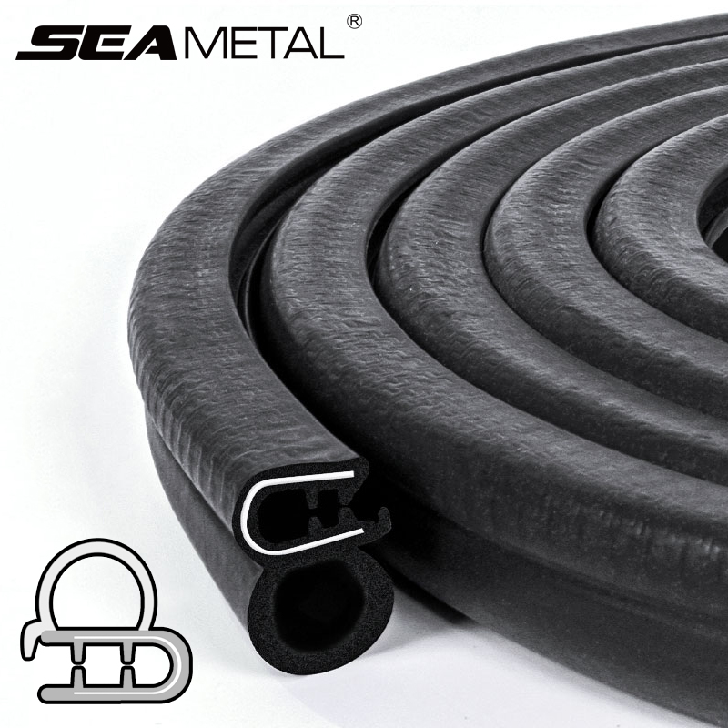SEAMETAL 5m Auto Tür Gummi Dichtung Streifen Universal Schalldichte Abdichtung Streifen mit Seite PVC Birne für Auto Tür Boot hause Dichtstoffe